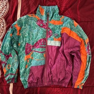 Sergio Tacchini ,90’s Tropical Fish Windbreaker, Size:6,
